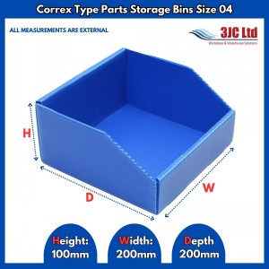 Correx Type Parts Storage Bins Size 04